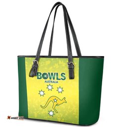 Australian Kangaroo Lawn Bowls Leather Tote Bag Aussie Minimalist Style LT9