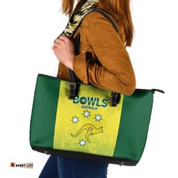 Australian Kangaroo Lawn Bowls Leather Tote Bag Aussie Minimalist Style LT9