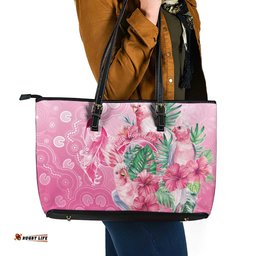 Australia Cockatoos Breast Cancer Leather Tote Bag Faith Hope Love LT05