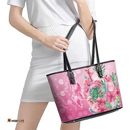 Australia Cockatoos Breast Cancer Leather Tote Bag Faith Hope Love LT05