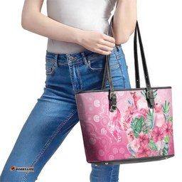 Australia Cockatoos Breast Cancer Leather Tote Bag Faith Hope Love LT05