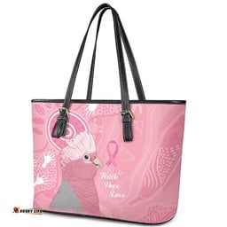 Australia Breast Cancer Awareness Leather Tote Bag Galah Faith Hope Love Pink Month LT14