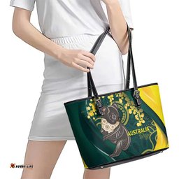Australia Day Leather Tote Bag Koala Aboriginal Art LT7