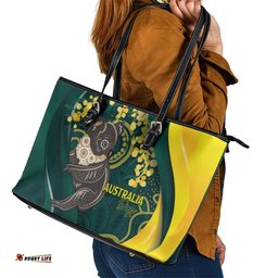 Australia Day Leather Tote Bag Koala Aboriginal Art LT7