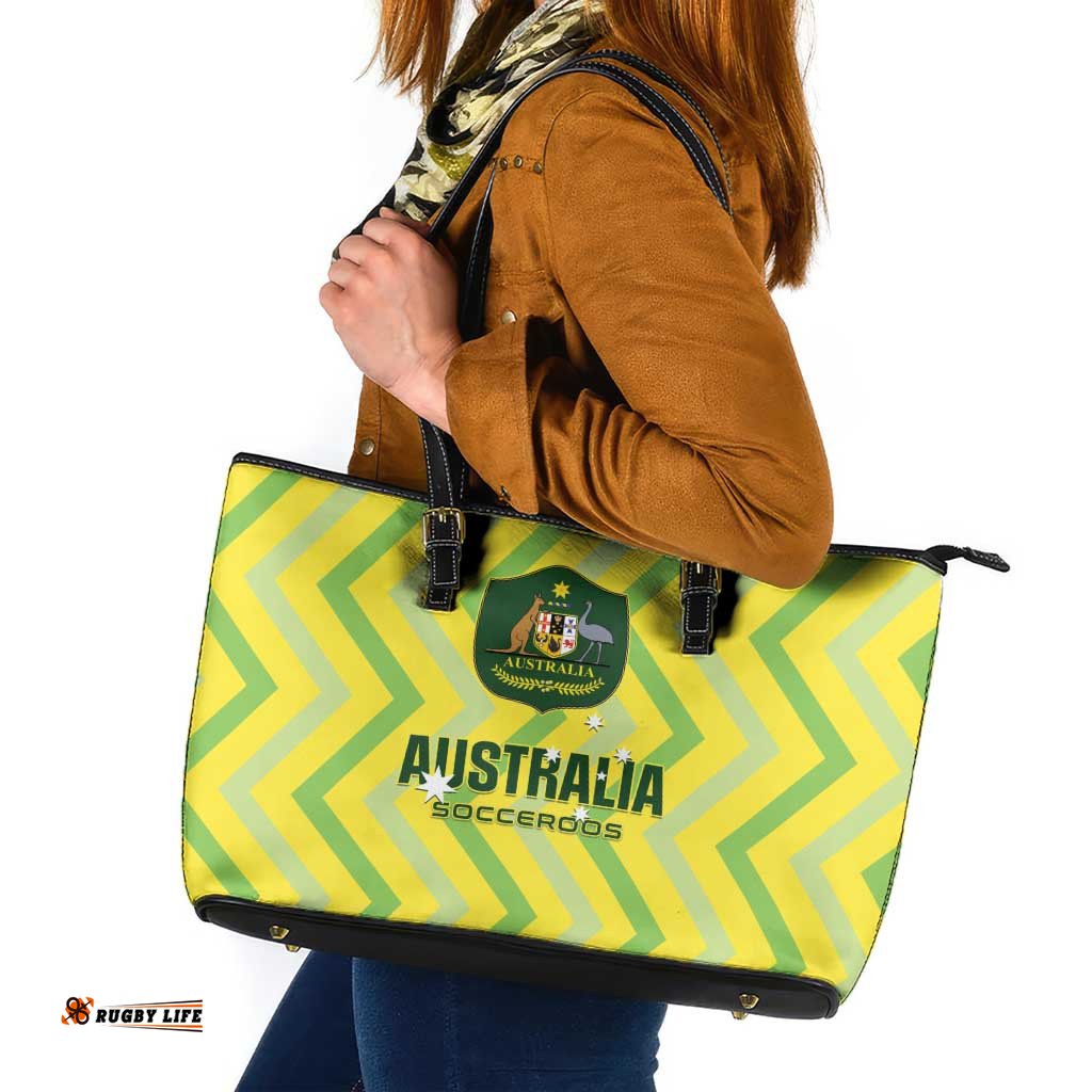 Australia Socceroos 2025 Leather Tote Bag Forever Golden LT01