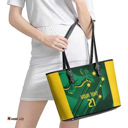 Australia Kangaroo Custom Leather Tote Bag Aussie National Color Sporty Pattern LT9