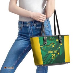 Australia Kangaroo Custom Leather Tote Bag Aussie National Color Sporty Pattern LT9