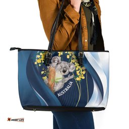 Australia Day Leather Tote Bag Koala Blue Modern Vibe LT7