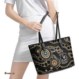 Collingwood NAIDOC Week 2026 Personalised Leather Tote Bag 50 Years of Deadly Aboriginal Art LT14