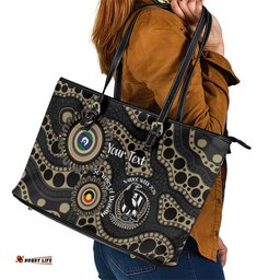 Collingwood NAIDOC Week 2026 Personalised Leather Tote Bag 50 Years of Deadly Aboriginal Art LT14