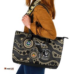 Collingwood NAIDOC Week 2026 Personalised Leather Tote Bag 50 Years of Deadly Aboriginal Art LT14