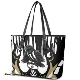 Collingwood Black Leather Tote Bag Unique Style DT05