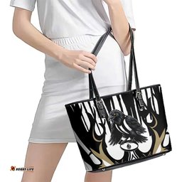 Collingwood Black Leather Tote Bag Unique Style DT05