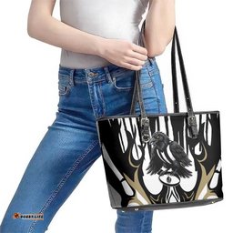 Collingwood Black Leather Tote Bag Unique Style DT05