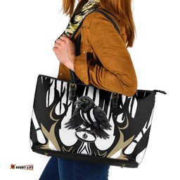 Collingwood Black Leather Tote Bag Unique Style DT05