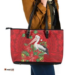 Australian Pelican Leather Tote Bag Aboriginal Inspired Christmas LT9
