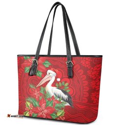 Australian Pelican Leather Tote Bag Aboriginal Inspired Christmas LT9