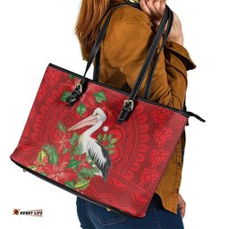 Australian Pelican Leather Tote Bag Aboriginal Inspired Christmas LT9