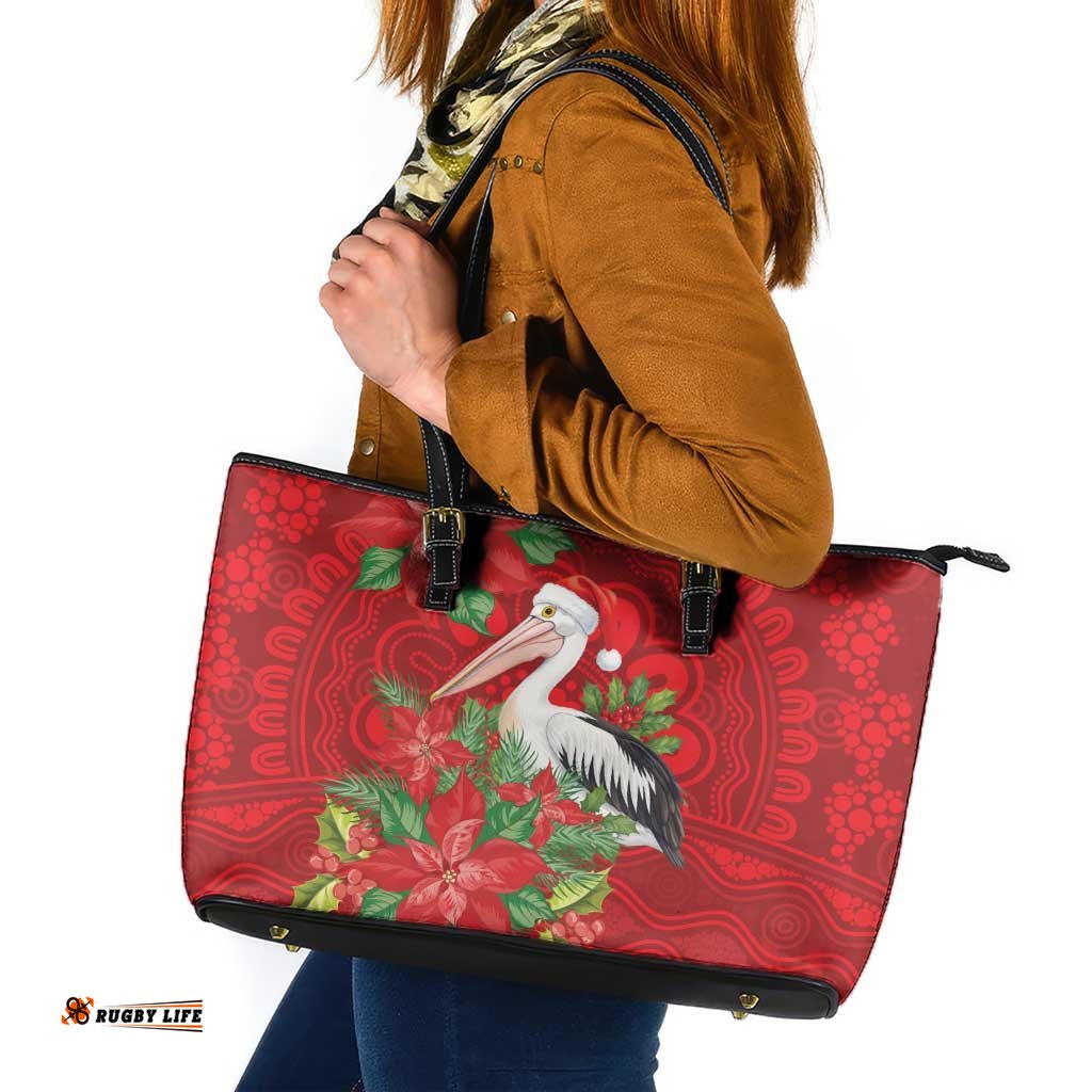 Australian Pelican Leather Tote Bag Aboriginal Inspired Christmas LT9