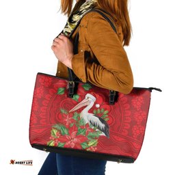 Australian Pelican Leather Tote Bag Aboriginal Inspired Christmas LT9