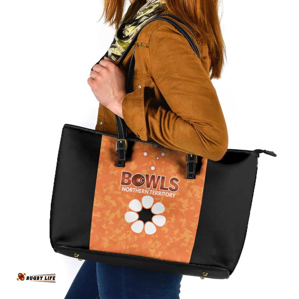 Australian Northern Territory Lawn Bowls Leather Tote Bag Aussie Minimalist Style LT9