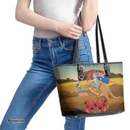 26 January One Proud Aussie Leather Tote Bag Kangaroo and Koala Happy Australia Day LT9
