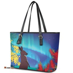 Australia Northern Lights Scenery Leather Tote Bag LT7