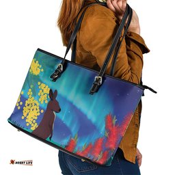 Australia Northern Lights Scenery Leather Tote Bag LT7