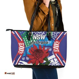 Australia New South Wales Leather Tote Bag NSW Orta Recens Quam Pura Nites LT9