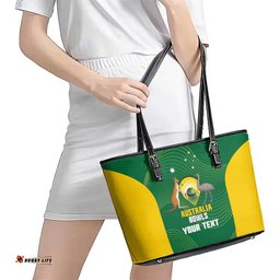Custom Bowls Australia Leather Tote Bag National Color Curve Sporty LT14