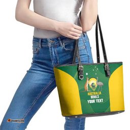 Custom Bowls Australia Leather Tote Bag National Color Curve Sporty LT14