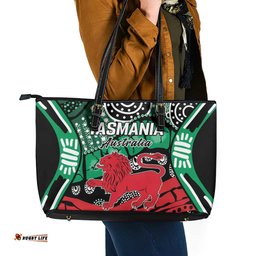 Australia Tasmania State Leather Tote Bag Ubertas et Fidelitas LT9