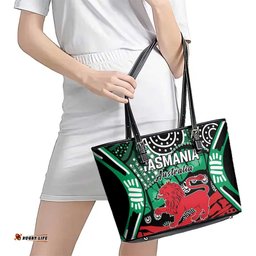 Australia Tasmania State Leather Tote Bag Ubertas et Fidelitas LT9