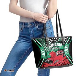 Australia Tasmania State Leather Tote Bag Ubertas et Fidelitas LT9