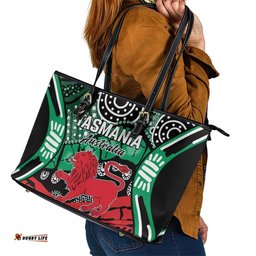 Australia Tasmania State Leather Tote Bag Ubertas et Fidelitas LT9
