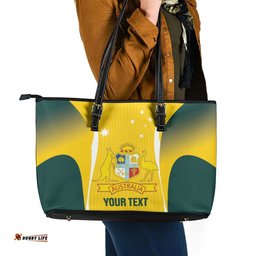 Custom Australia Cricket Leather Tote Bag Go Champions Aussie LT14