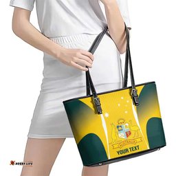 Custom Australia Cricket Leather Tote Bag Go Champions Aussie LT14