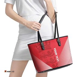 Custom England Cricket Leather Tote Bag Go Champions Sporty Style LT14