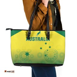 Australia Cricket Leather Tote Bag Go Champions Aussies LT05