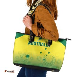 Australia Cricket Leather Tote Bag Go Champions Aussies LT05