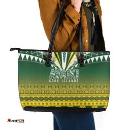 Cook Islands Rugby Leather Tote Bag Kuki Avaiki LT7