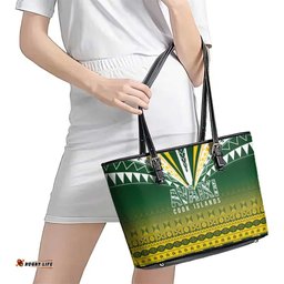 Cook Islands Rugby Leather Tote Bag Kuki Avaiki LT7