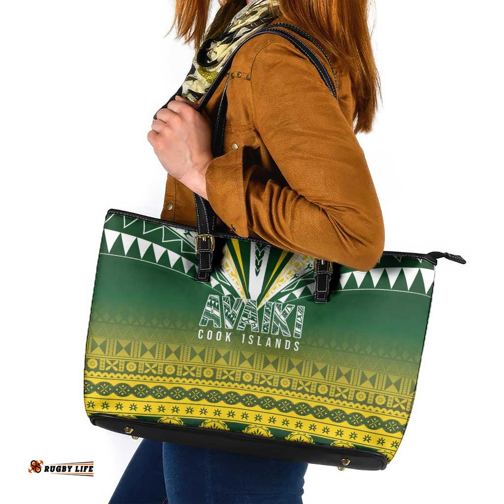 Cook Islands Rugby Leather Tote Bag Kuki Avaiki LT7