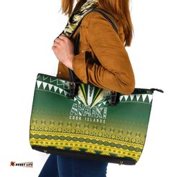 Cook Islands Rugby Leather Tote Bag Kuki Avaiki LT7