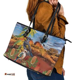Australia Native Bird Uluru Ayers Rock Leather Tote Bag LT9