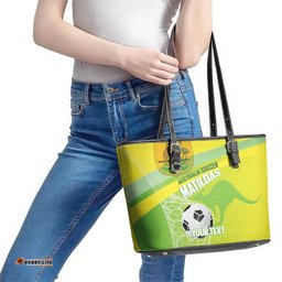 Custom Australia Soccer 2026 Leather Tote Bag Come On Matildas LT14