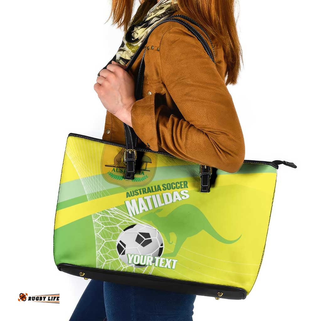 Custom Australia Soccer 2026 Leather Tote Bag Come On Matildas LT14