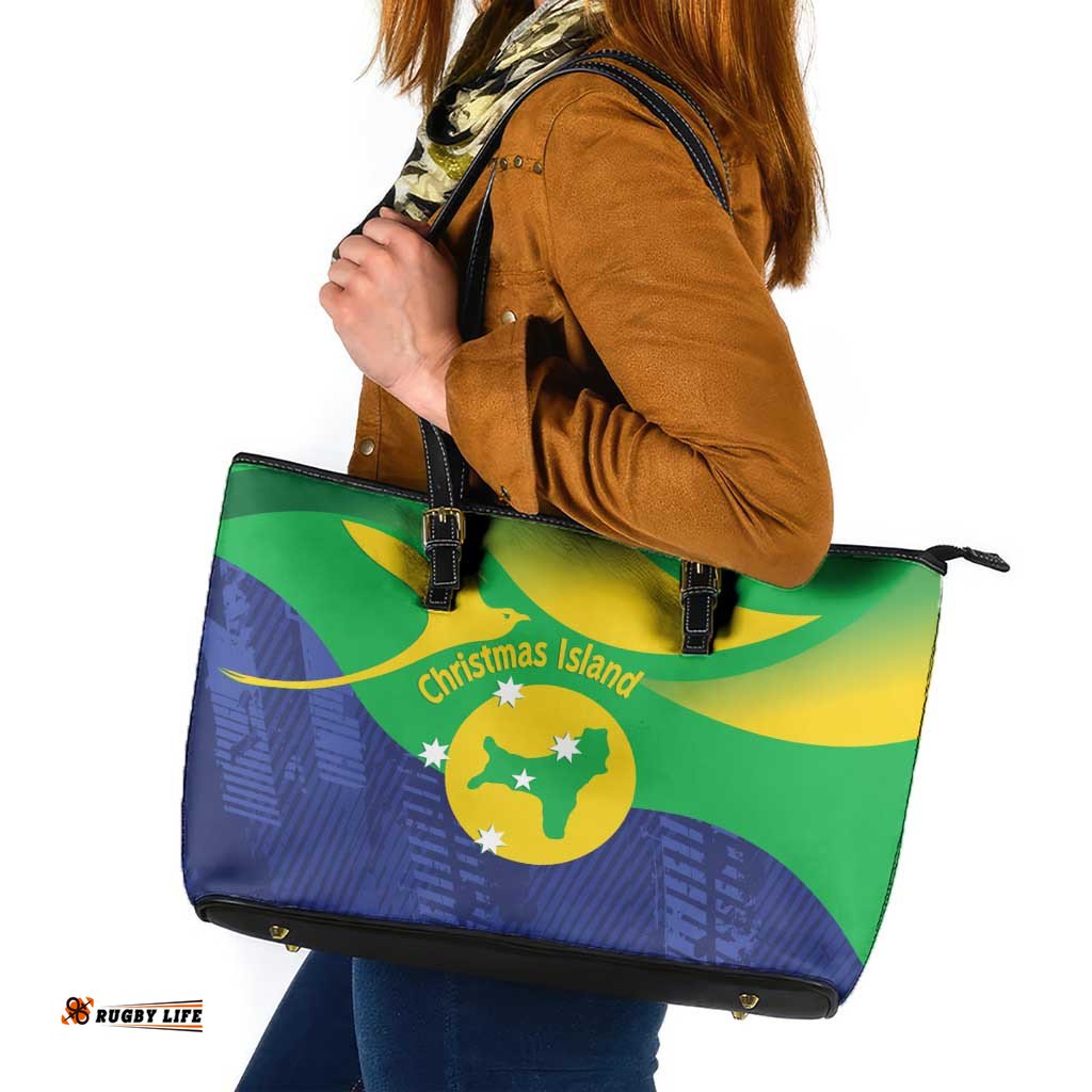 Australia Christmas Island Leather Tote Bag Wilayah Pulau Krismas Flag Color LT14