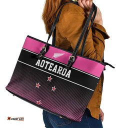 New Zealand Women Cricket Leather Tote Bag Pink Simple Style LT05