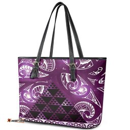Matariki New Zealand Leather Tote Bag NZ Niho Taniwha Maori New Year Purple Galaxy LT14